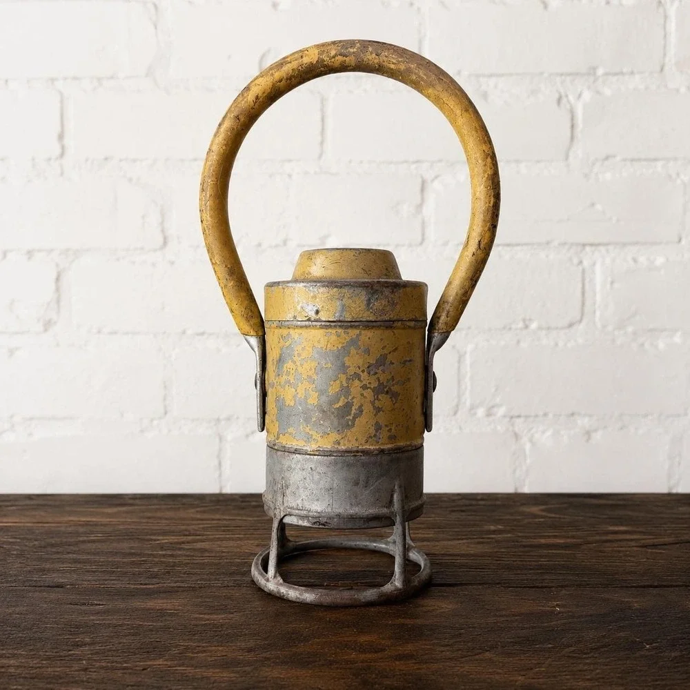 Vintage Adlake No 31-F Railroad Lantern - Mustard Yellow Industrial Decor